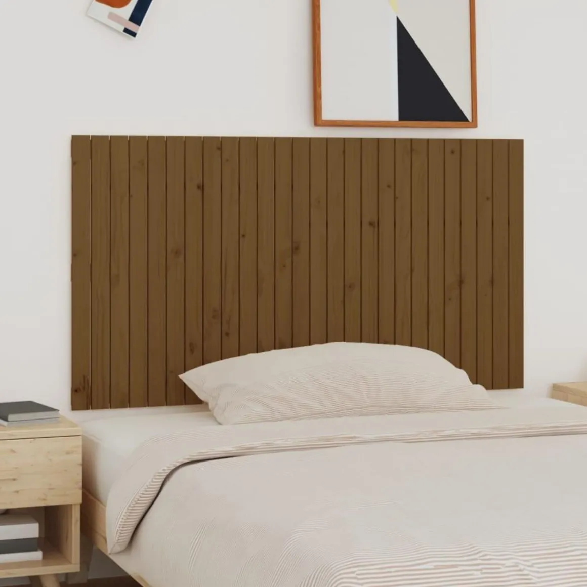 Tete de lit murale Marron miel 166x3x90 cm Bois massif de pin