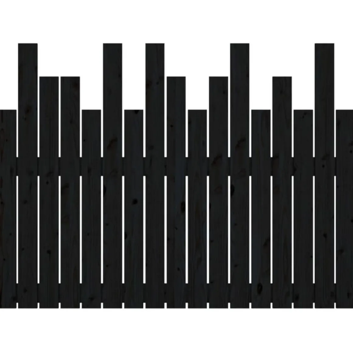 Tete de lit murale Noir 108x3x80 cm Bois massif de pin