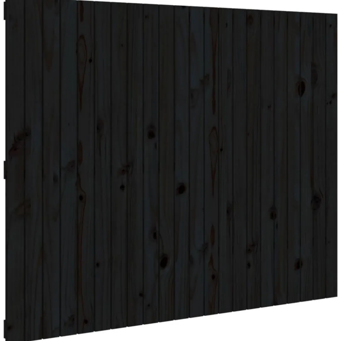 Tete de lit murale Noir 140x3x110 cm Bois massif de pin
