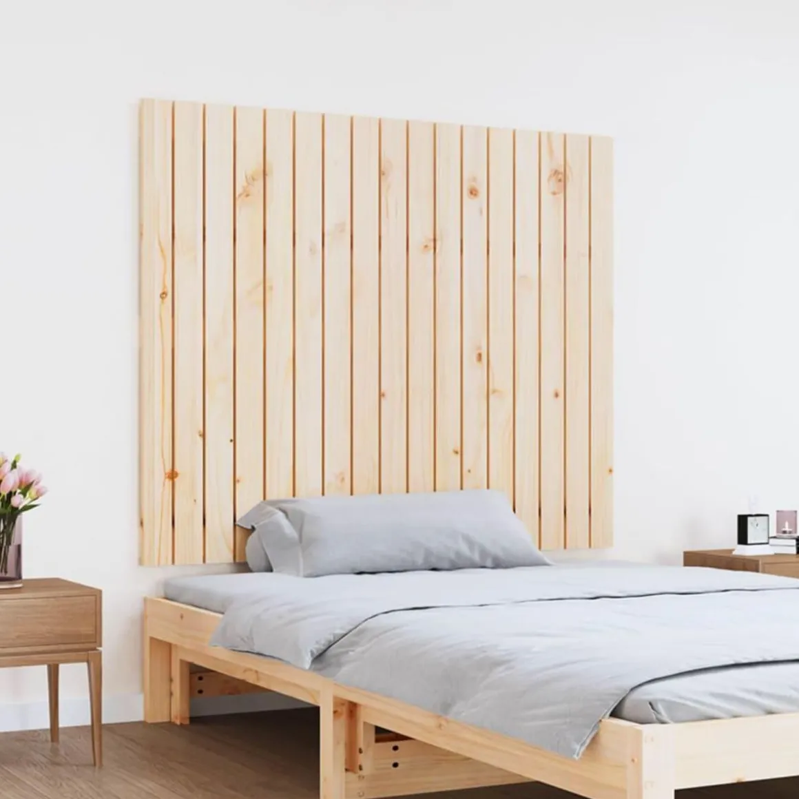 Tete de lit murale 108x3x90 cm Bois massif de pin