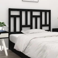 Tete de lit Noir 205,5x4x100 cm Bois massif de pin