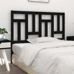 Tete de lit Noir 205,5x4x100 cm Bois massif de pin