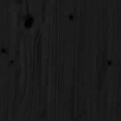 Tete de lit Noir 146x4x100 cm Bois massif de pin