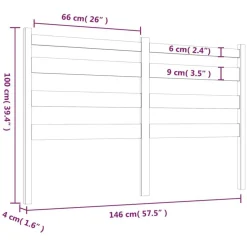 Tete de lit 146x4x100 cm Bois massif de pin