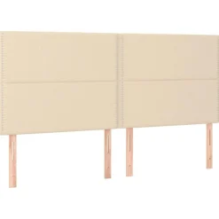 Tetes de lit 4 pcs Creme 80x5x78/88 cm Tissu