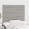 Tetes de lit 2 pcs Gris clair 80x5x78/88 cm Tissu
