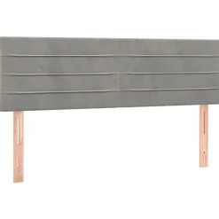 Tetes de lit 2 pcs Gris clair 72x5x78/88 cm Velours
