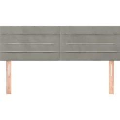 Tetes de lit 2 pcs Gris clair 72x5x78/88 cm Velours