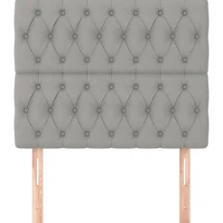 Tetes de lit 2 pcs Gris clair 100x7x78/88 cm Tissu