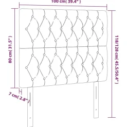 Tetes de lit 2 pcs Gris clair 100x7x78/88 cm Tissu