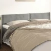 Tetes de lit 2 pcs Gris clair 100x5x78/88 cm Velours