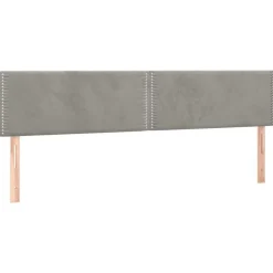 Tetes de lit 2 pcs Gris clair 100x5x78/88 cm Velours