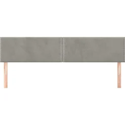 Tetes de lit 2 pcs Gris clair 100x5x78/88 cm Velours