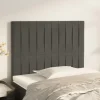 Tetes de lit 2 pcs Gris fonce 100x5x78/88 cm Velours