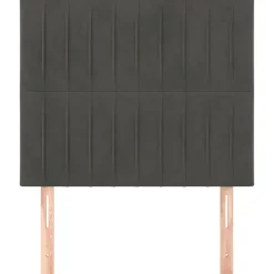 Tetes de lit 2 pcs Gris fonce 100x5x78/88 cm Velours