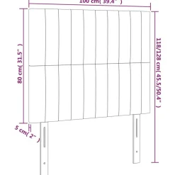 Tetes de lit 2 pcs Gris fonce 100x5x78/88 cm Velours