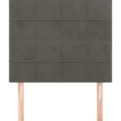 Tetes de lit 2 pcs Gris fonce 80x5x78/88 cm Velours