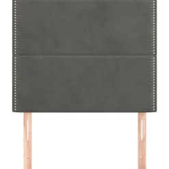Tetes de lit 2 pcs Gris fonce 90x5x78/88 cm Velours