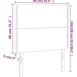 Tetes de lit 2 pcs Gris fonce 90x5x78/88 cm Velours