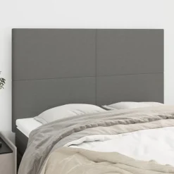 Tetes de lit 4 pcs Gris fonce 72x5x78/88 cm Tissu