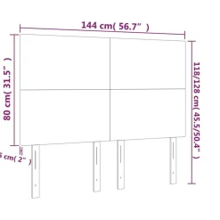 Tetes de lit 4 pcs Gris fonce 72x5x78/88 cm Tissu