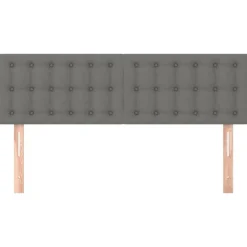 Tetes de lit 2 pcs Gris fonce 72x5x78/88 cm Tissu