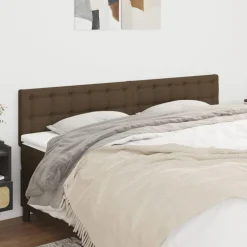 Tetes de lit 2 pcs Marron Fonce 90x5x78/88 cm Tissu