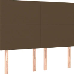 Tetes de lit 4 pcs Marron fonce 72x5x78/88 cm Tissu