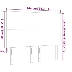 Tetes de lit 4 pcs Marron fonce 72x5x78/88 cm Tissu