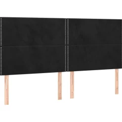 Tetes de lit 4 pcs Noir 100x5x78/88 cm Velours