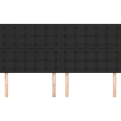 Tetes de lit 4 pcs Noir 100x5x78/88 cm Similicuir