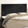 Tetes de lit 4 pcs Noir 100x5x78/88 cm Velours