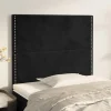 Tetes de lit 2 pcs Noir 100x5x78/88 cm Velours