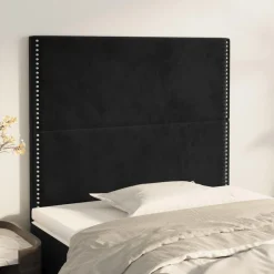 Tetes de lit 2 pcs Noir 100x5x78/88 cm Velours