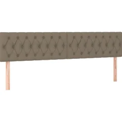 Tetes de lit 2 pcs Taupe 100x7x78/88 cm Tissu