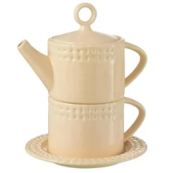 Théière & 1 Tasse Design Vercer 22cm Pêche