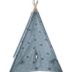 Tipi Déco Enfant à 5 Pieds avec Pompons Argent