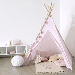Tipi d'intérieur enfant motifs triangles hauteur 160 cm