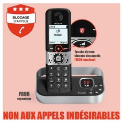 Téléphone sans fil F890 Voice Noir