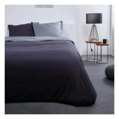 TODAY Parure de lit Coton 2 personnes - 240x260 cm - Bicolore Gris Noa