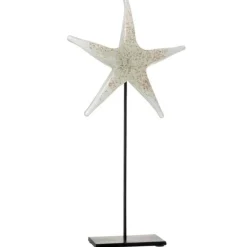 Étoile de Mer Déco sur Pied Verre 42cm Blanc