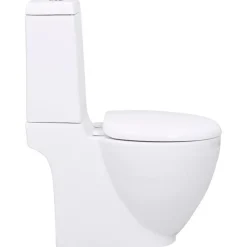 Toilette en ceramique ecoulement d'eau a l'arriere blanc