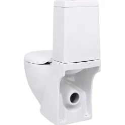 Toilette en ceramique ecoulement d'eau a l'arriere blanc