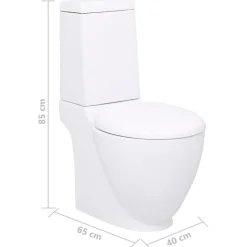 Toilette en ceramique ecoulement d'eau a l'arriere blanc