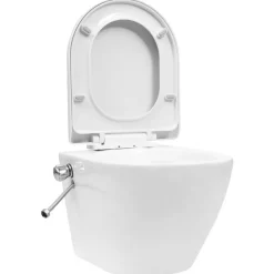 Toilette murale sans bord a fonction de bidet Ceramique Blanc