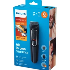 Tondeuse barbe et cheveux 8-en-1 sans fil Multigroom series 3000 - Noir