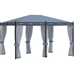 Tonnelle avec moustiquaire 3x4 m Anthracite Acier