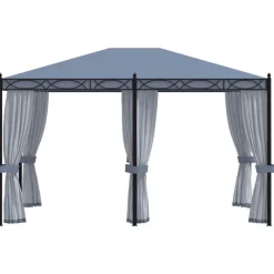 Tonnelle avec moustiquaire 3x4 m Anthracite Acier