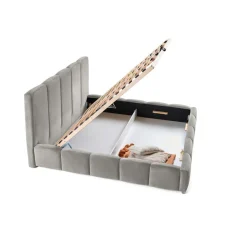 Torreon - lit coffre - 180x200 - sommier inclus - en velours