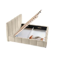 Torreon - lit coffre - 180x200 - sommier inclus - en velours